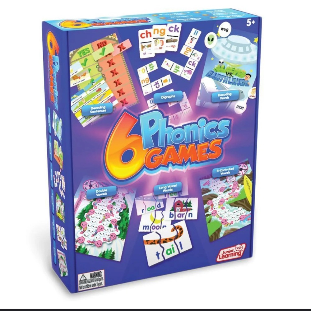 6 Phonics Games - Vibrant Blue Set